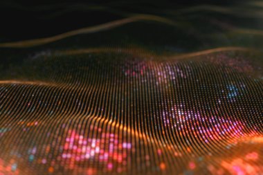 Soyut parlayan sanal neural ağ. Fütüristik kodlama veya yapay zeka kavramı 3d çizim