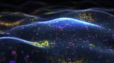 Soyut parlayan sanal neural ağ. Fütüristik kodlama veya yapay zeka kavramı 3d çizim