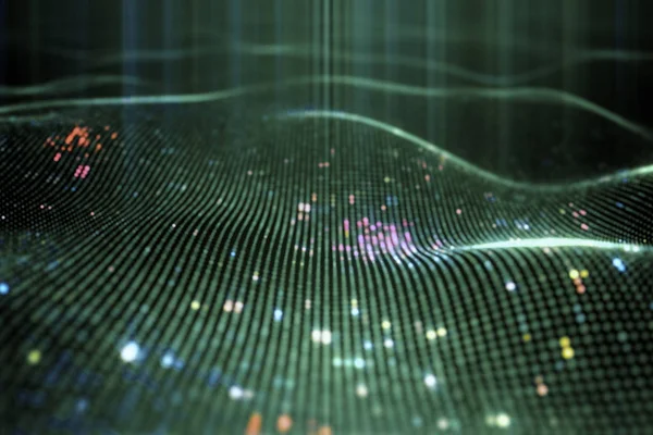 Soyut parlayan sanal neural ağ. Fütüristik kodlama veya yapay zeka kavramı 3d çizim