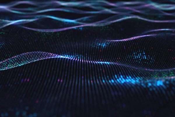 Soyut parlayan sanal neural ağ. Fütüristik kodlama veya yapay zeka kavramı 3d çizim