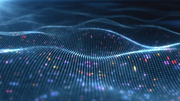 Soyut parlayan sanal neural ağ. Fütüristik kodlama veya yapay zeka kavramı 3d çizim