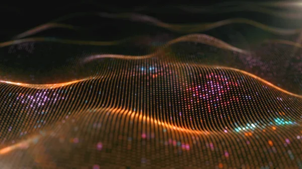 Soyut parlayan sanal neural ağ. Fütüristik kodlama veya yapay zeka kavramı 3d çizim