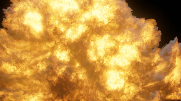 Gerçekçi bir ateşli patlama kadar 3d illüstrasyon kapatmak