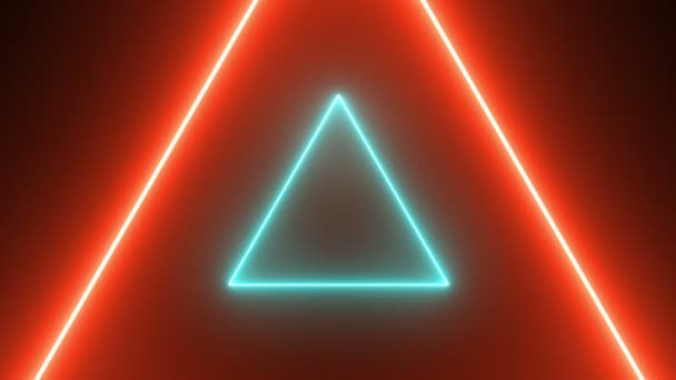 Astratto sfondo retrò con triangoli al neon loop senza cuciture — Video Stock
