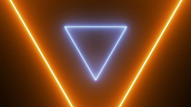 Абстрактний фон з неоновими трикутниками Безшовна петля — стокове відео