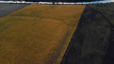 Uçuş arasında yukarıda güzel kırsal kesimde sürülmüş bir alan