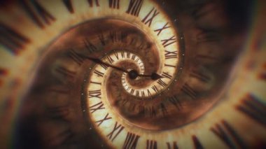 Romen rakamları sarmal saatinde dönüşü soyut sorunsuz animasyon