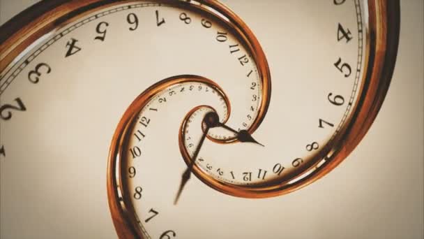 Espiral giratoria del reloj a partir de números abstracta animación sin costuras — Vídeos de Stock