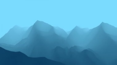 Kanyon ve sis dağlarda üzerinde renkli gerçek dışı uçuş