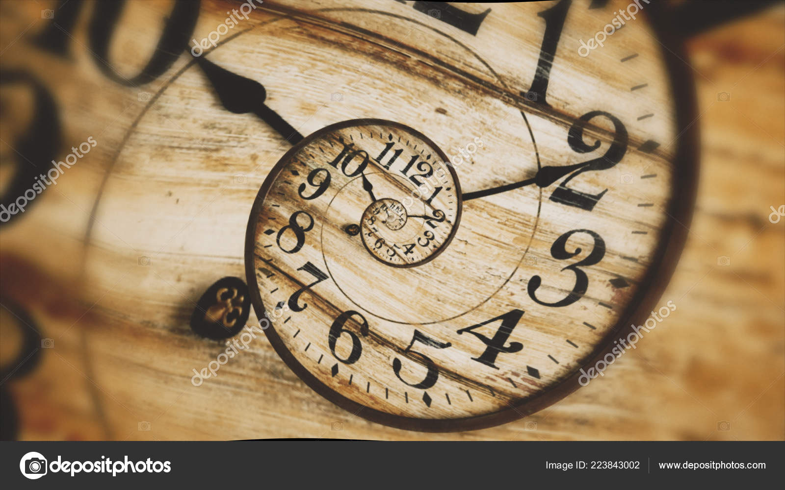 Rotating Spiral Clock Numbers Abstract Illustration Stock Photo by