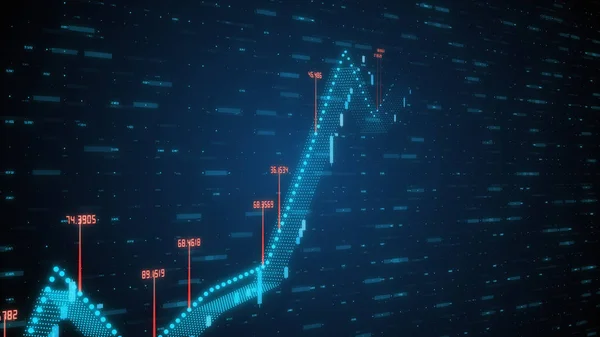 Gráfico Ilustración Lineal Crecimiento Que Muestra Crecimiento Positivo Las Tendencias —  Fotos de Stock