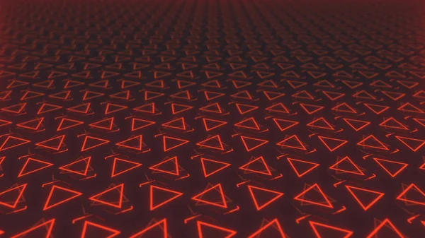 Abstracte Naadloze Dynamische Achtergrond Van Rode Symmetrisch Roterende Driehoeken Met — Stockfoto