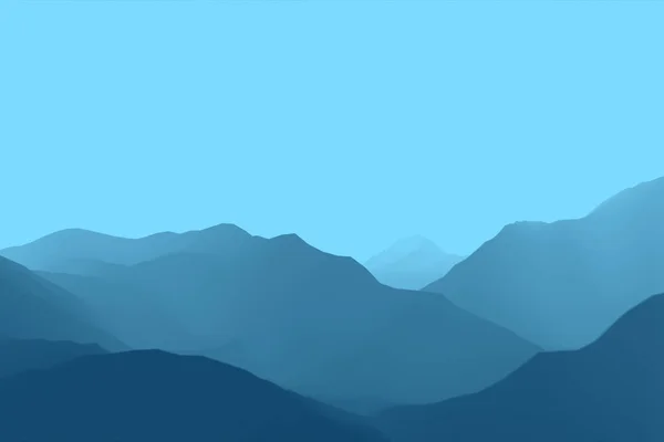 Voo Irreal Colorido Sobre Cânion Montanhas Nevoeiro Ilustração — Fotografia de Stock