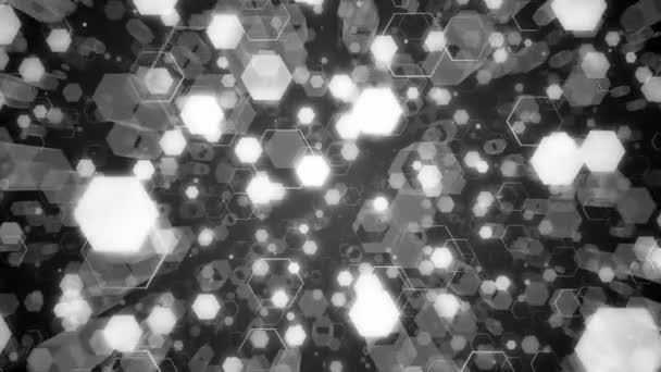 Contexte technologique abstrait des hexagones lumineux — Video