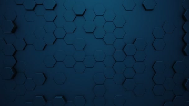 Fondo hexagonal móvil abstracto, animación de bucle 3d sin costuras — Vídeo de stock