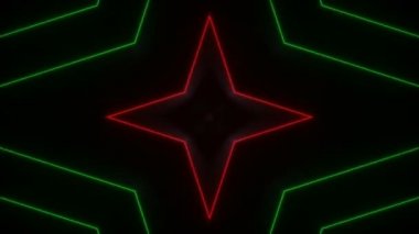 Disko kaleidoscopes arka plan animasyonlu parlak neon renkli çizgileri ve geometrik şekiller için müzik klipleri, Vj, Dj, sahne, Led ekranlar, gösteri, Etkinlikler, Noel videolar, gece kulüpleri.