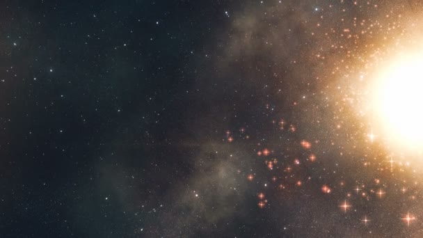 Espaço fundo, voo no espaço entre os bilhões de estrelas nebulosas e galáxias — Vídeo de Stock