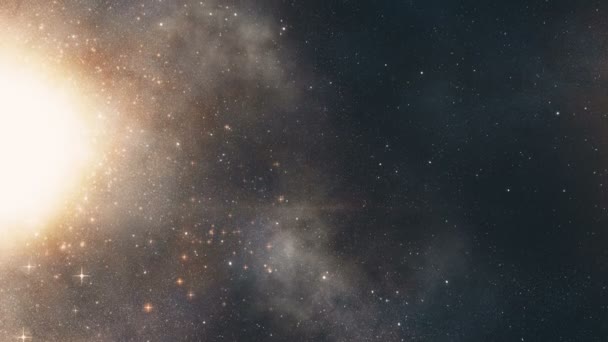 空间背景 在数十亿恒星星云和星系之间的太空飞行 — 图库视频影像