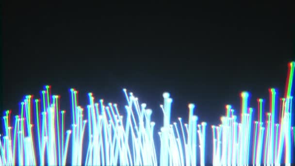 Abstract technology background. Optical fibers animation of distribution of the light signal from a diode towards a bunch. Used for high speed internet connection — Stock Video