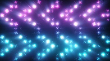 Duman ampul spot sel ışıkları ok liderliğindeki vj duvar liderliğindeki sahne ekran yanıp sönen ışıklar ile renkli yanıp sönen ışıklar. 3D çizim