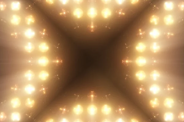 Holofotes Brilhantes Flash Parede Stage Ilustração Blinder Blinking Lights Flash — Fotografia de Stock