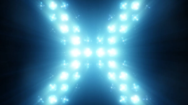 Яркий Floodlight Flash на стене VJ Stage 3d иллюстрация. Яркие мигающие огни Флэш-клуб Фонарики Диско огни Матрица Световой свет Лампа Галогенные фары Ночной клуб выключен

