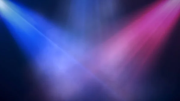Duman Konser Arka Planda Sahne Içine Parlak Renkli Sahne Işıkları — Stok fotoğraf