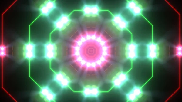Absztrakt Disco Kaleidoszkópjaikkal Háttér Izzó Neon Színes Vonalak Geometriai Formák — Stock Fotó