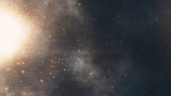 Alan Arka Plan Milyarlarca Yıldız Bulutsu Galaksiler Arasında Uzayda Uçuş — Stok fotoğraf