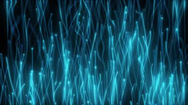 Mavi soyut radyal çizgiler geometrik arka plan sorunsuz döngü 3d animasyon. Veri akışı. Fiber optik. Patlama yıldızı. Hareket etkisi. Arka plan