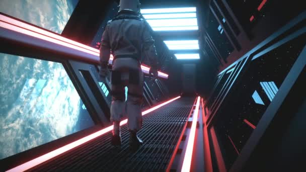 宇宙飛行士のトンネルを通過 — ストック動画