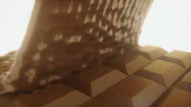 Eritilmiş çikolata çikolata ağır çekimde topakları üzerinden dökme