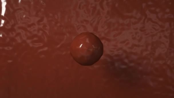 融化的巧克力, 慢动作, 巧克力滴和飞溅, 形成一个美丽的皇冠飞溅 — 图库视频影像