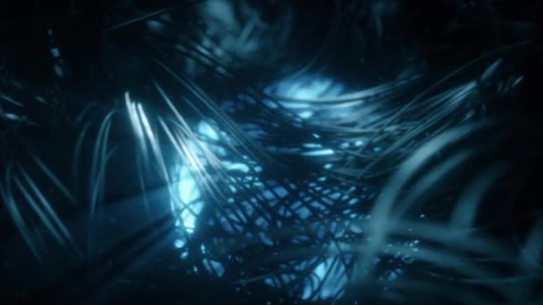 Les impulsions de signal transmettent des informations sur des millions de fils. Circuit électrique de puissance animation 3d en couleur bleue 