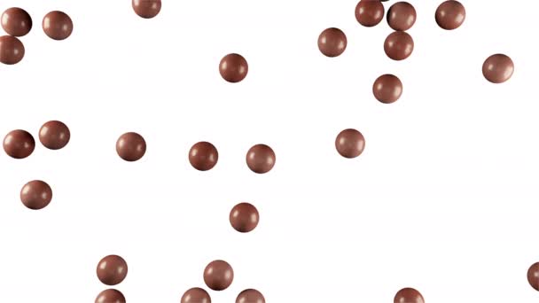 Cg animation of the chocolate candy balls — Stock Video