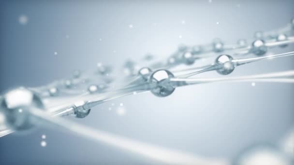 A network of molecules and atoms of glass and crystals constitute a single system. Seamless loop animation — Stock Video