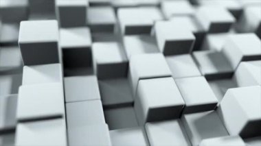 Gri küpleri, sorunsuz döngü 4k arka plan hareket soyut 3d animasyon