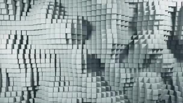 Animation 3D abstraite du mouvement des cubes gris, fond boucle 4k sans couture — Video