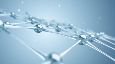 Cam ve kristal atomları ve molekülleri bir ağ tek bir sistem oluşturmaktadır. 3D çizim