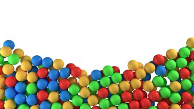 Düşen renkli topları 3d resimde arka plan