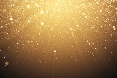 Altın glitter pırıltı Parlatıcı ışık konfeti etkisi 3d çizim ile arka plan