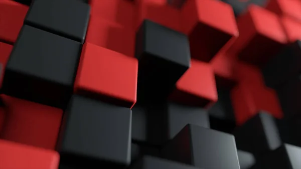 Abstrato 3d ilustração fundo do movimento de cubos de duas cores — Fotografia de Stock