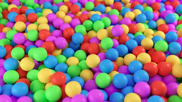 Kleurrijke 3d illustratie achtergrond uit een stapel van abstracte bollen — Stockfoto