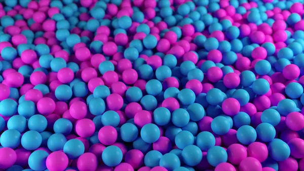 Πολύχρωμο 3d εικόνα φόντου από ένα σωρό αφηρημένο μπλε και μοβ σφαίρες — Φωτογραφία Αρχείου