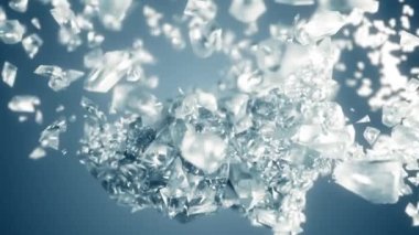 Buz küpü patlama ile Alfa mat yavaş cg 3d animasyon