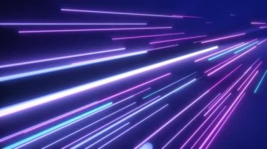 Neon pembe mavi ışık çizgiler. Sorunsuz döngü 4k soyut hareket arka plan. Floresan ultraviyole ışık, lazer neon hatları.