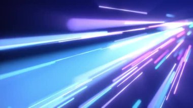 Neon pembe mavi ışık çizgiler. Sorunsuz döngü 4k soyut hareket arka plan. Floresan ultraviyole ışık, lazer neon hatları.