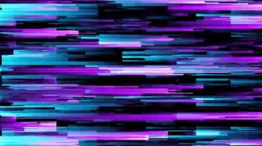 Piksel sıralama desen glitch etkisi soyut sorunsuz döngü animasyon. Müzik video, geçişler, yayın, Floresan ultraviyole ışık, lazer neon hatları kullanın. Mavi pembe spektrum