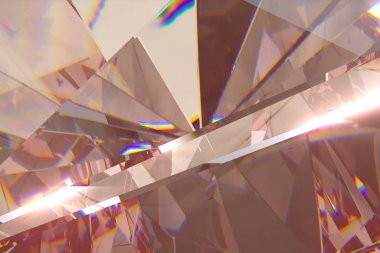 Yavaş yavaş dönen elmas mercan gölge, güzel arka plan. 3d illüstrasyon