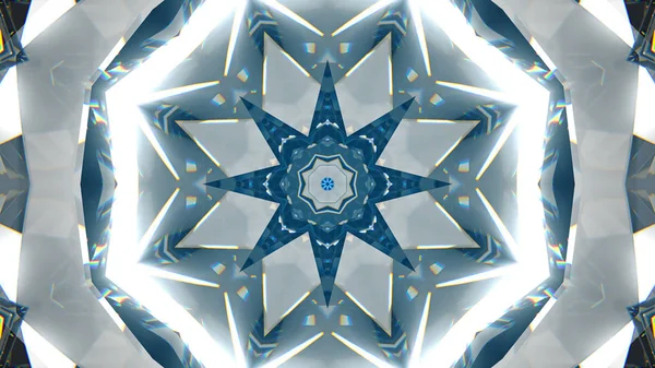 Šumivé abstraktní rotující kosočtvercové pozadí s efektem kaleidoskopu. 3D ilustrace — Stock fotografie